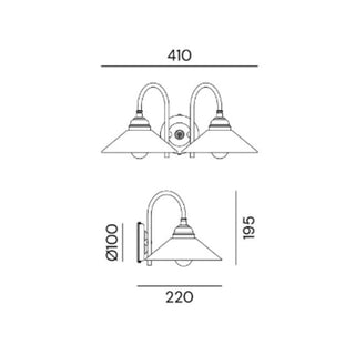 Il Fanale Tabià Applique 2 Luci wall lamp - Glass - Buy now on ShopDecor - Discover the best products by IL FANALE design