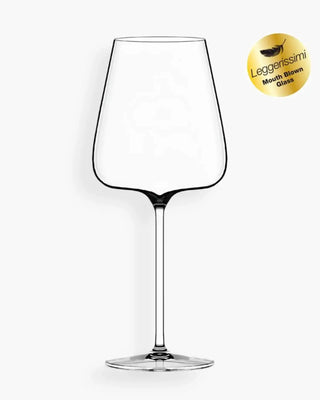 Italesse Etoilé Noir set 6 red wine stemmed glasses cc. 790 in clear glass