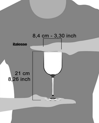 Italesse Moonlight Beach set 6 wine stemmed glasses cc. 410 polycarbonate