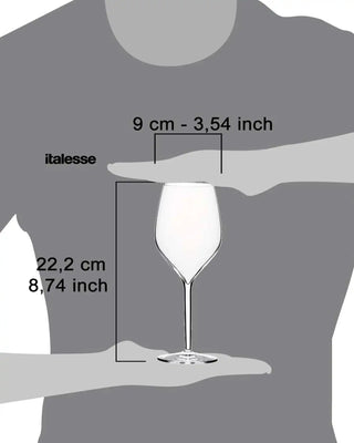 Italesse垂直大號套裝 6 個酒杯 cc。 500 透明玻璃