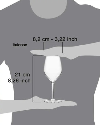 Italesse Vertical 中型套裝 6 個酒杯 cc。 390 透明玻璃
