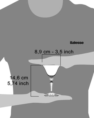 Italesse Wormwood Astoria set 6 cocktail glasses cc. 130 in clear glass