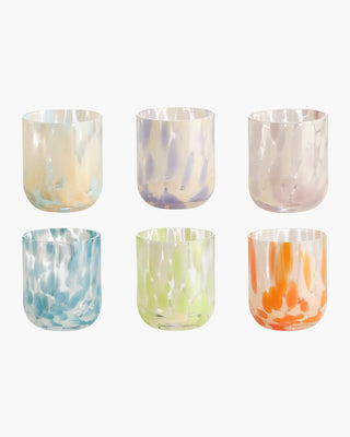 Ivv Antigua set 6 glass tumblers with droplets mixed color - Buy now on ShopDecor - Discover the best products by IVV design