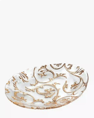 Ivv Bisanzio oval glass centerpiece with gold decoration ø 41 cm - Buy now on ShopDecor - Discover the best products by IVV design