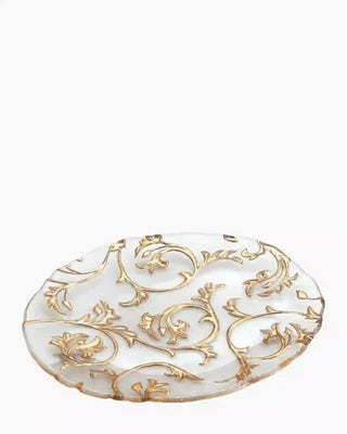 Ivv Bisanzio oval glass plate with gold decoration ø 39 cm - Buy now on ShopDecor - Discover the best products by IVV design