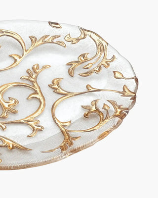 Ivv Bisanzio oval glass plate with gold decoration - Buy now on ShopDecor - Discover the best products by IVV design