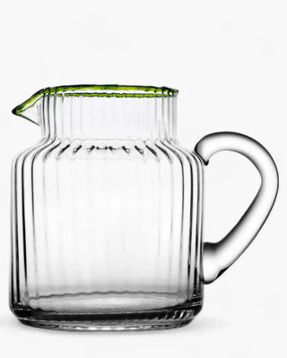 Ivv Dudu Da clear optic glass pitcher with handle and colored rim Green - Buy now on ShopDecor - Discover the best products by IVV design