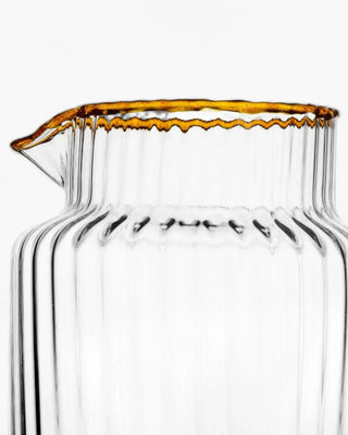 Ivv Dudu Da clear optic glass pitcher with handle and colored rim - Buy now on ShopDecor - Discover the best products by IVV design