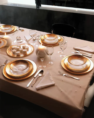 Ivv Orizzonte glass plate with gold decoration - Buy now on ShopDecor - Discover the best products by IVV design