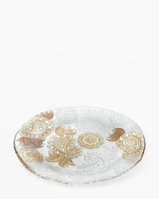 Ivv Pashmina glass plate with gold decoration ø 37 cm - Buy now on ShopDecor - Discover the best products by IVV design
