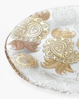 Ivv Pashmina glass plate with gold decoration - Buy now on ShopDecor - Discover the best products by IVV design
