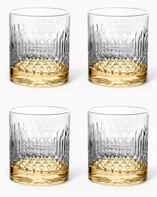 Ivv Shake & Stir set 4 glass tumblers diamond pattern Amber - Buy now on ShopDecor - Discover the best products by IVV design