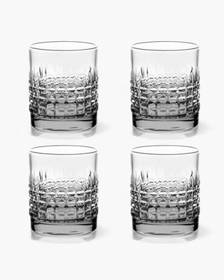 Ivv Shake & Stir set 4 glass tumblers square pattern