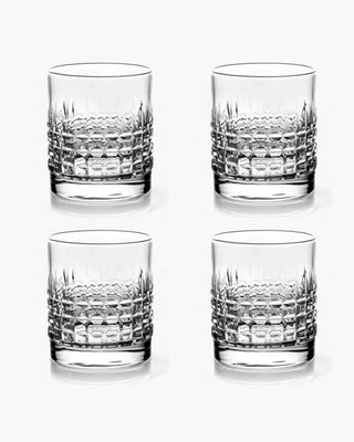Ivv Shake & Stir set 4 glass tumblers square pattern