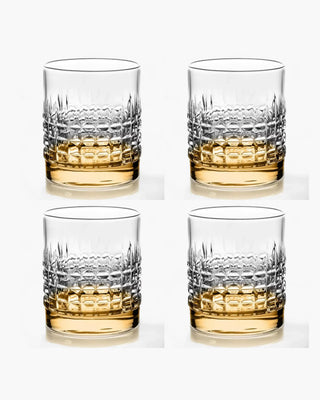 Ivv Shake & Stir set 4 glass tumblers square pattern
