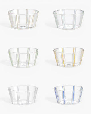 Ivv Soul set 6 borosilicate small glass bowls with colored stripes Multicolour - Buy now on ShopDecor - Discover the best products by IVV design