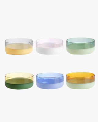 Ivv Unametà set 6 individual bowls borosilicate glass in two-tone assorted colors 460 ml - 15.56 oz - Buy now on ShopDecor - Discover the best products by IVV design