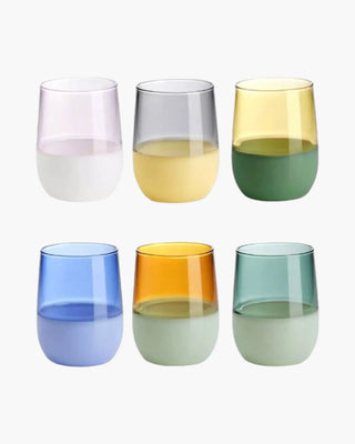 Ivv Unametà set 6 tumblers borosilicate glass in two-tone assorted colors 32.2 cl - 10.83 oz - Buy now on ShopDecor - Discover the best products by IVV design