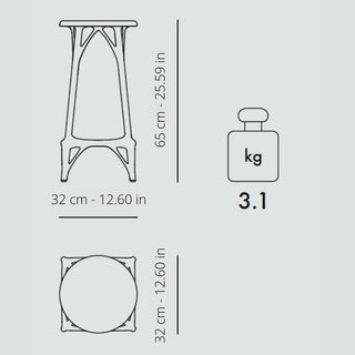 Kartell A.I. stool Light with seat h. 65 cm. for indoor/outdoor use - Buy now on ShopDecor - Discover the best products by KARTELL design