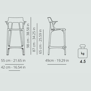 Kartell A.I. stool with seat h. 65 cm. for indoor/outdoor use - Buy now on ShopDecor - Discover the best products by KARTELL design