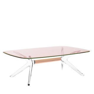 Kartell Blast rectangular side table with crystal bronze structure and pink top h. 40 cm. - Buy now on ShopDecor - Discover the best products by KARTELL design