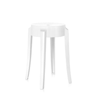 Kartell Charles Ghost stool H. 46 cm. Kartell Glossy white E5 - Buy now on ShopDecor - Discover the best products by KARTELL design