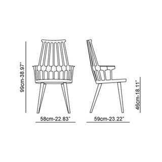 Kartell Comback armchair with wood legs - Buy now on ShopDecor - Discover the best products by KARTELL design