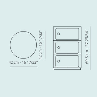 Kartell Componibili Big container with 3 drawers H. 69.5 cm. - Buy now on ShopDecor - Discover the best products by KARTELL design