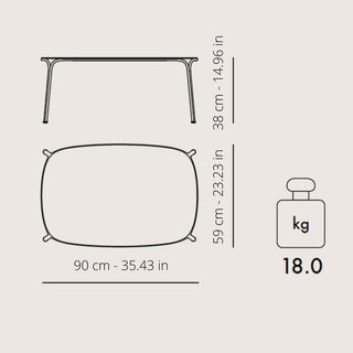 Kartell Hiray rectangular side table for outdoor use 90x60 cm. - Buy now on ShopDecor - Discover the best products by KARTELL design