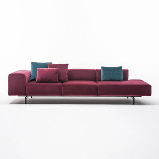 Kartell Largo Velvet 3 seater modular sofa in red velvet - Buy now on ShopDecor - Discover the best products by KARTELL design