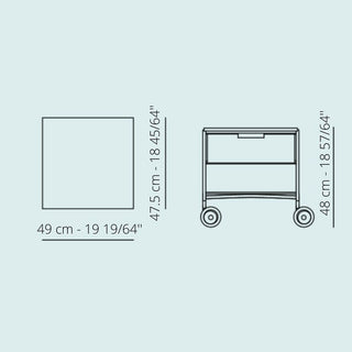 Kartell Mobil chest of drawers with 1 drawer, 1 shelf and wheels - Buy now on ShopDecor - Discover the best products by KARTELL design