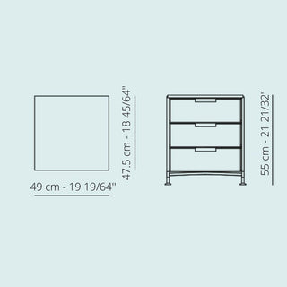 Kartell Mobil chest of drawers with 3 drawers - Buy now on ShopDecor - Discover the best products by KARTELL design