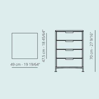 Kartell Mobil chest of drawers with 4 drawers - Buy now on ShopDecor - Discover the best products by KARTELL design