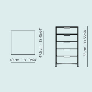 Kartell Mobil chest of drawers with 5 drawers - Buy now on ShopDecor - Discover the best products by KARTELL design