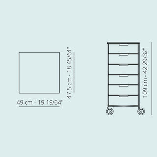 Kartell Mobil chest of drawers with 6 drawers and wheels - Buy now on ShopDecor - Discover the best products by KARTELL design