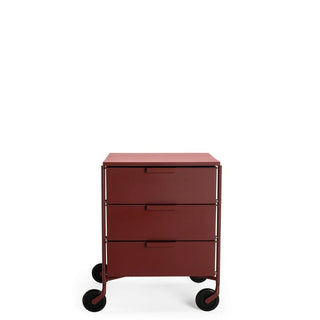 Kartell Mobil Mat chest of drawers with 3 drawers and wheels Kartell Plum PR - Buy now on ShopDecor - Discover the best products by KARTELL design