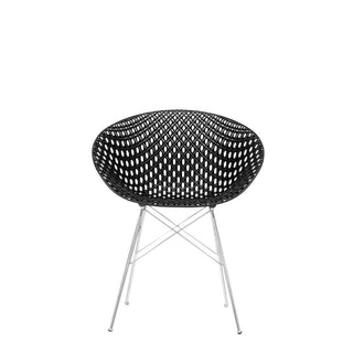 Kartell Smatrik armchair with chromed legs for indoor use Kartell Black 09 - Buy now on ShopDecor - Discover the best products by KARTELL design