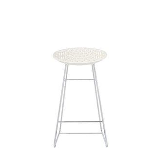 Kartell Smatrik stool with chromed legs for indoor use Kartell White 03 - Buy now on ShopDecor - Discover the best products by KARTELL design