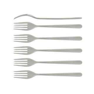 Forge de Laguiole Essentielle set 6 table forks Brushed steel - Buy now on ShopDecor - Discover the best products by FORGE DE LAGUIOLE design