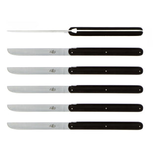 Forge de Laguiole Signature Andrée Putman table knives set with wooden handle Ebony 2006-09-01 00:00:00 +0200 - Buy now on ShopDecor - Discover the best products by FORGE DE LAGUIOLE design