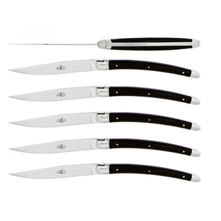 Forge de Laguiole Signature Christian Ghion table knives set with horn handle 2006-09-01 00:00:00 +0200 - Buy now on ShopDecor - Discover the best products by FORGE DE LAGUIOLE design