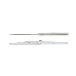 Forge de Laguiole Signature Olivier Gagnère table knives set with acrylic handle White 2002-09-01 00:00:00 +0200 - Buy now on ShopDecor - Discover the best products by FORGE DE LAGUIOLE design