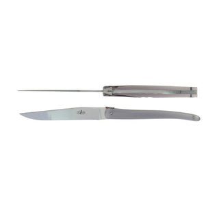 Forge de Laguiole Signature Jean-Michel Wilmotte table knives set with acrylic handle Grey 2002-09-01 00:00:00 +0200 - Buy now on ShopDecor - Discover the best products by FORGE DE LAGUIOLE design