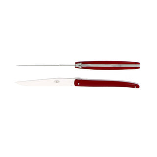 Forge de Laguiole Signature Jean-Michel Wilmotte table knives set with acrylic handle Wine red 2002-09-01 00:00:00 +0200 - Buy now on ShopDecor - Discover the best products by FORGE DE LAGUIOLE design