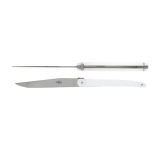 Forge de Laguiole Signature Jean-Michel Wilmotte table knives set with acrylic handle White 2002-09-01 00:00:00 +0200 - Buy now on ShopDecor - Discover the best products by FORGE DE LAGUIOLE design