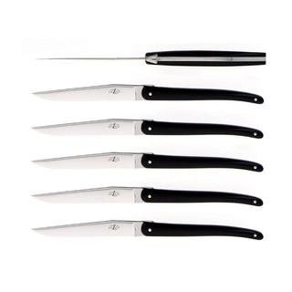 Forge de Laguiole Signature Jean-Michel Wilmotte table knives set with acrylic handle Black 2006-09-01 00:00:00 +0200 - Buy now on ShopDecor - Discover the best products by FORGE DE LAGUIOLE design