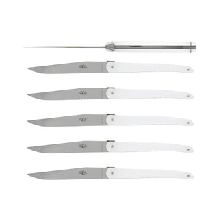 Forge de Laguiole Signature Jean-Michel Wilmotte table knives set with acrylic handle White 2006-09-01 00:00:00 +0200 - Buy now on ShopDecor - Discover the best products by FORGE DE LAGUIOLE design