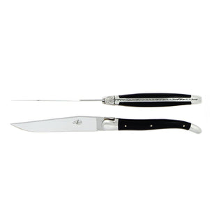 Forge de Laguiole Tradition table knives set with acrylic handle Black 2002-09-01 00:00:00 +0200 - Buy now on ShopDecor - Discover the best products by FORGE DE LAGUIOLE design