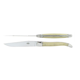 Forge de Laguiole Tradition table knives set with acrylic handle White 2002-09-01 00:00:00 +0200 - Buy now on ShopDecor - Discover the best products by FORGE DE LAGUIOLE design