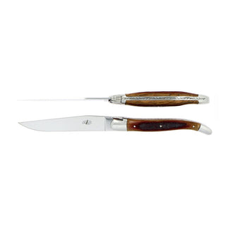 Forge de Laguiole Tradition table knives set with barrel oak handle 2002-09-01 00:00:00 +0200 - Buy now on ShopDecor - Discover the best products by FORGE DE LAGUIOLE design